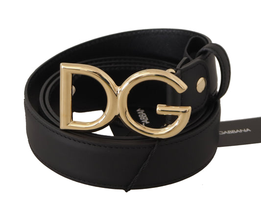 Dolce & Gabbana Elegant Engraved Logo Leather Belt