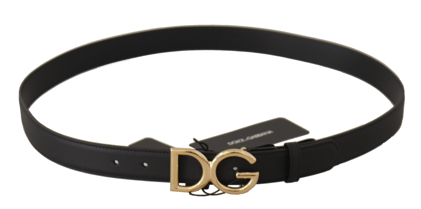 Dolce & Gabbana Elegant Engraved Logo Leather Belt