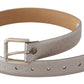 Dolce & Gabbana Elegant Silver Leather Belt with Engraved Buckle