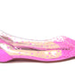 Christian Louboutin Hot Pink Suede Crystals Flat Point Toe Shoe