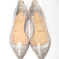 Christian Louboutin Silver Crystals Flat Point Toe Shoe