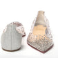 Christian Louboutin Silver Crystals Flat Point Toe Shoe