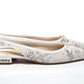 Christian Louboutin White Perforated Printed Flat Point Toe Shoe