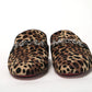 Christian Louboutin Black Brown Leapord Print Open Back Loafer