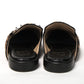 Christian Louboutin Black Brown Leapord Print Open Back Loafer