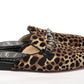 Christian Louboutin Black Brown Leapord Print Open Back Loafer