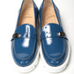 Christian Louboutin Blue And White Silver Logo Lock Boat Shoe