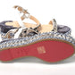 Christian Louboutin multicolor Multi Print And Stud Embellished Platform Sandal