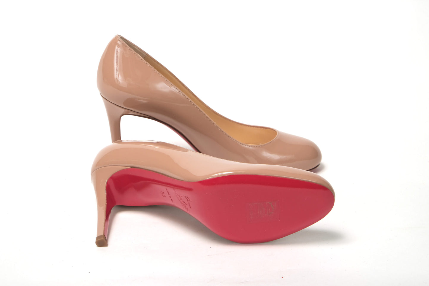 Christian Louboutin Nude Round Toe High Pump Shoe