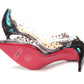 Christian Louboutin Black Pearlescent Heel Pvc Spikes Sandal