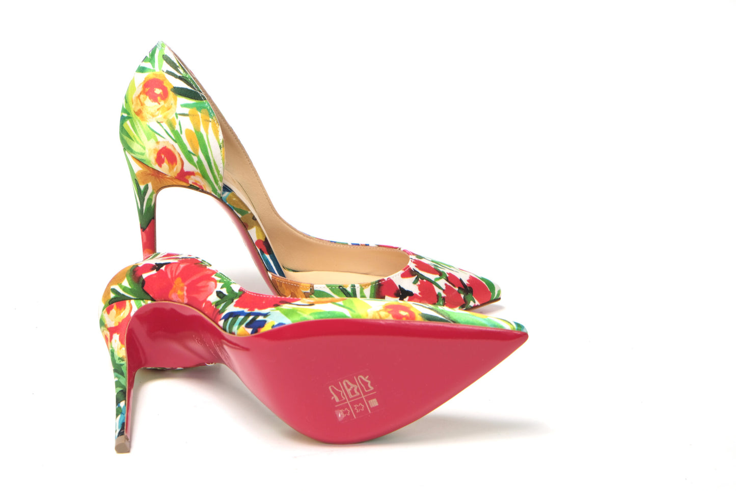 Christian Louboutin Multicolor Flower Printed High Heels Pumps Shoes