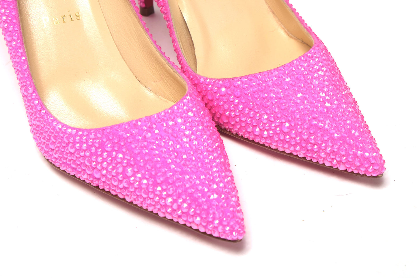 Christian Louboutin Hot Pink Embellished High Heels Pumps