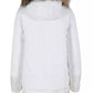 Yes Zee Chic White Technical Fabric Jacket with Fur Hood