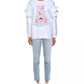 Moschino Couture Elegant White Cotton Sweatshirt with Brand Print