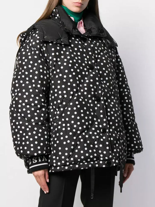 Dolce & Gabbana Chic Reversible Polka Dot Hooded Jacket