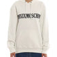 Moschino Couture Chic White Cotton Hoodie with Contrast Print