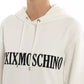 Moschino Couture Chic White Cotton Hoodie with Contrast Print