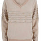 Yes Zee Chic Beige V-Neck Shirt with Metallic Detailing