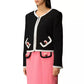 Moschino Couture Elegant Embroidered Wool Jacket with Appliqué