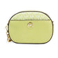 Michael Kors Jet Set Glam Light Sage Leather Front Pocket Oval Crossbody Handbag