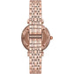 Emporio Armani Elegant Pink Bronze Timepiece with Crystals