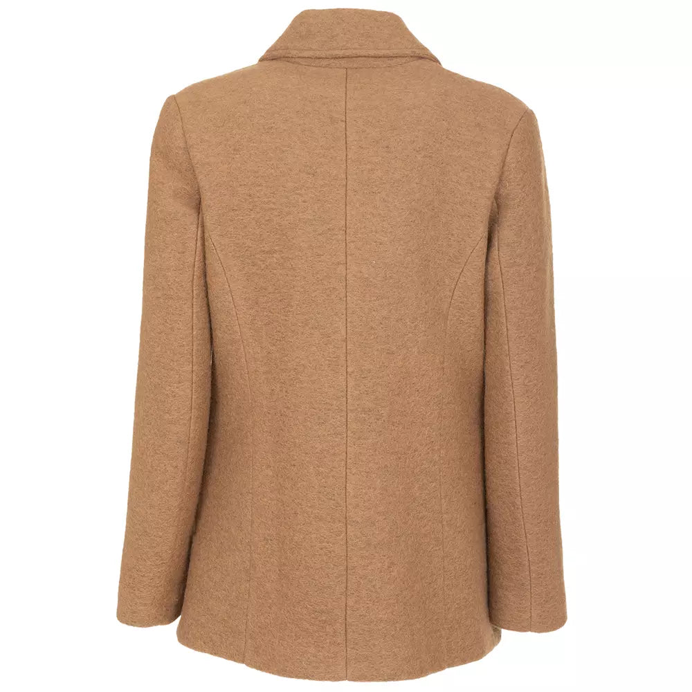 Fred Mello Elegant Double-Breasted Short Wool Coat