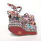 Christian Louboutin Multicolor Pyraclou 110 Patent High Heel Wedge