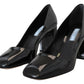 Prada Elegant Square Toe Leather Pumps