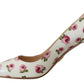 Prada Elegant Floral Print Leather Heels