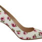 Prada Elegant Floral Print Leather Heels