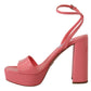 Prada Chic Pink Patent Leather Platform Sandals