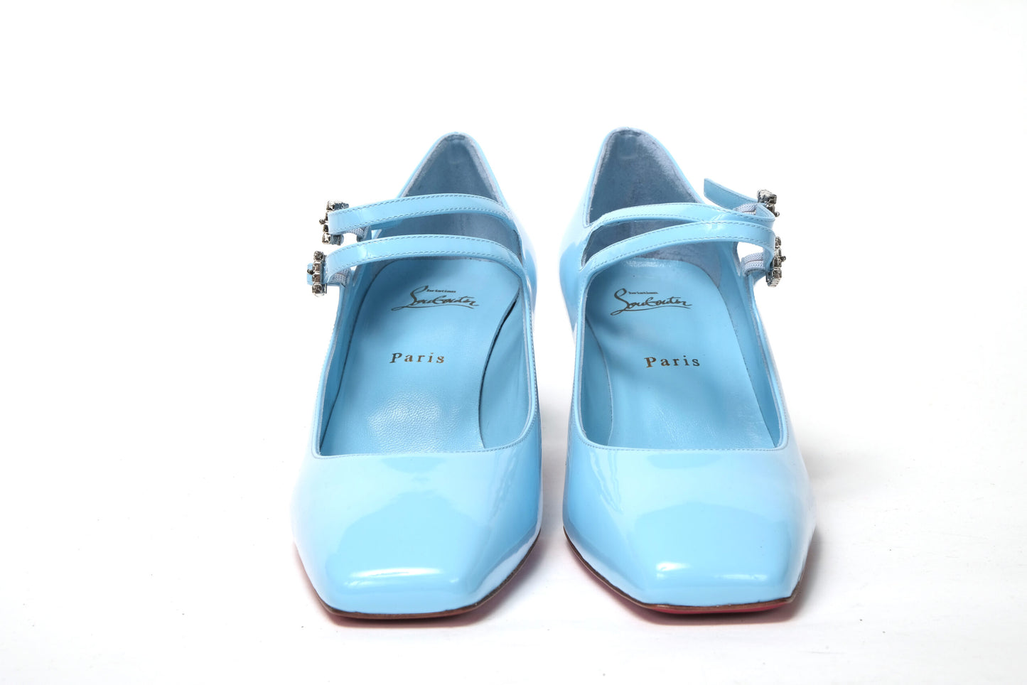 Christian Louboutin Splash 9Blue Aquajane 45 Patent Heel