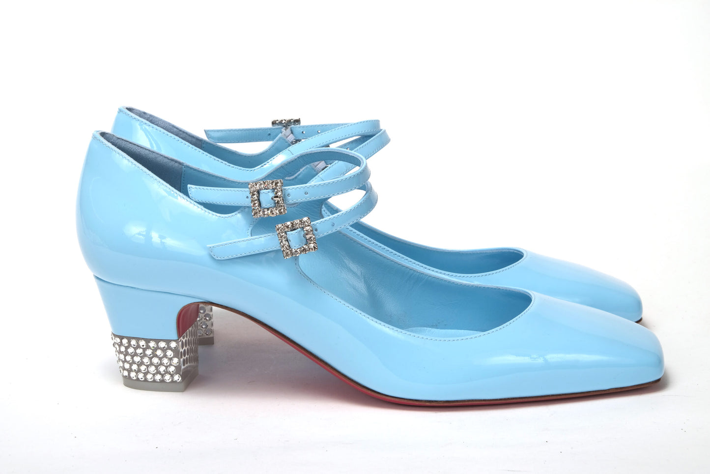 Christian Louboutin Splash 9Blue Aquajane 45 Patent Heel