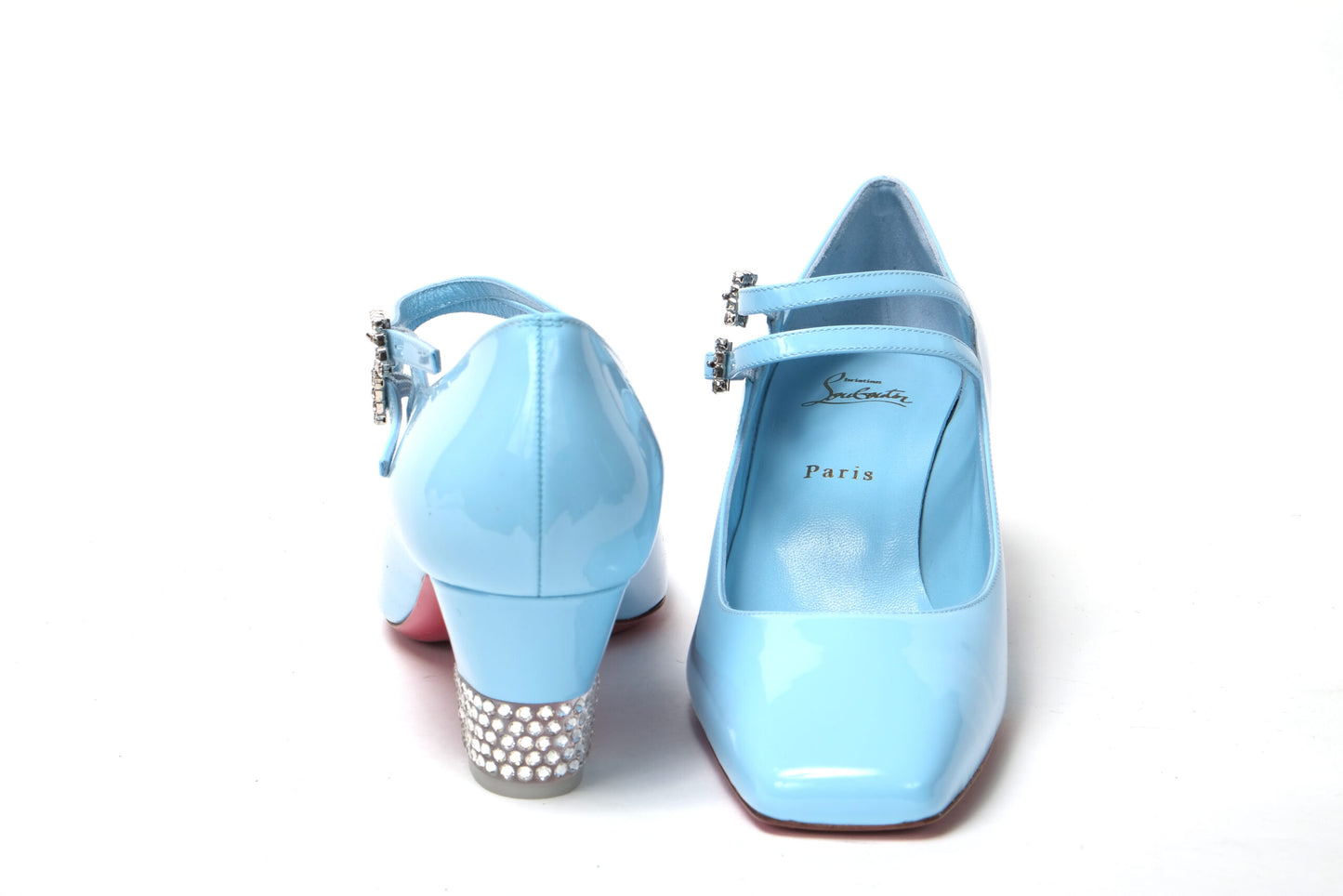 Christian Louboutin Splash 9Blue Aquajane 45 Patent Heel