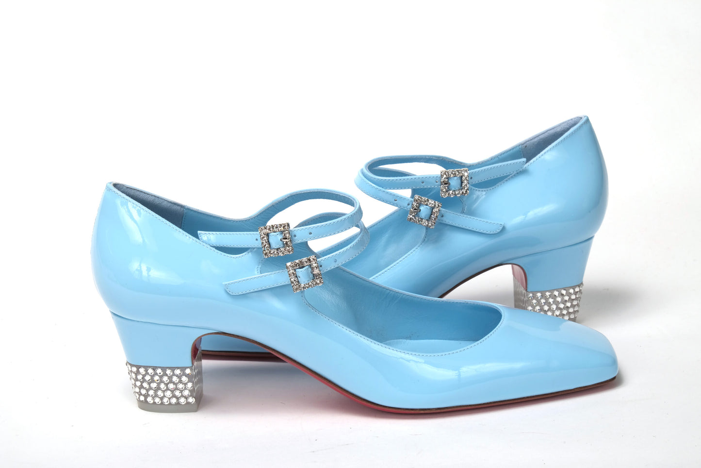 Christian Louboutin Splash 9Blue Aquajane 45 Patent Heel