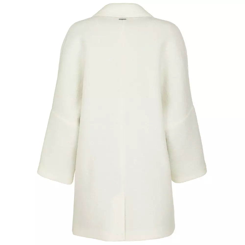 Fred Mello Chic Winter Warmth: White Wool Blend Coat