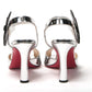 Christian Louboutin Silver/Black Pansy 85 Specchio Heels