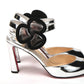 Christian Louboutin Silver/Black Pansy 85 Specchio Heels