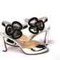 Christian Louboutin Silver/Black Pansy 85 Specchio Heels