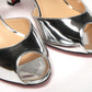 Christian Louboutin Silver/Black Pansy 85 Specchio Heels