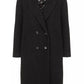 Fred Mello Elegant Black Wool Blend Coat