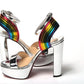 Christian Louboutin Silver/Multi Arendisc Alta Platform Heel