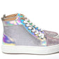 Christian Louboutin Ab/Silver Super Lou Strass Fla Sneakers