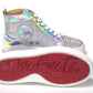 Christian Louboutin Ab/Silver Super Lou Strass Fla Sneakers