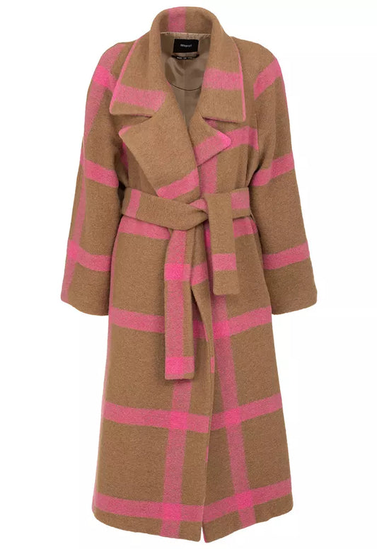 Imperfect Elegant Wool Blend Coat with Self-Tie Belt