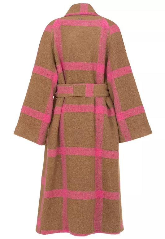 Imperfect Elegant Wool Blend Coat with Self-Tie Belt