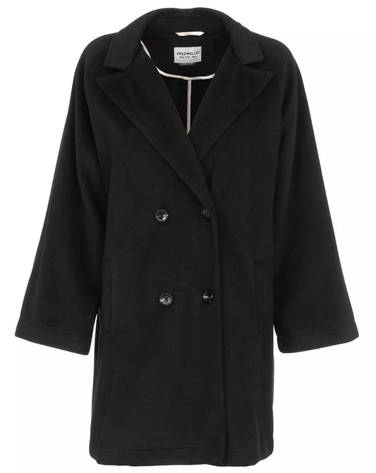 Fred Mello Elegant Double-Breasted Coat with Side Pockets