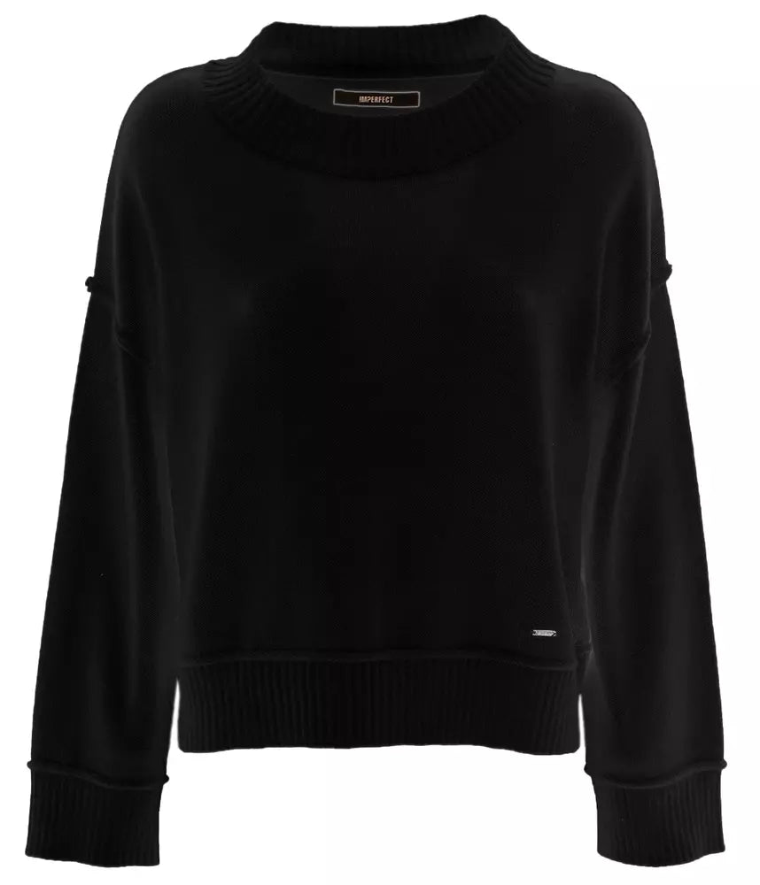 Imperfect Elegant Crew Neck Wool Blend Sweater