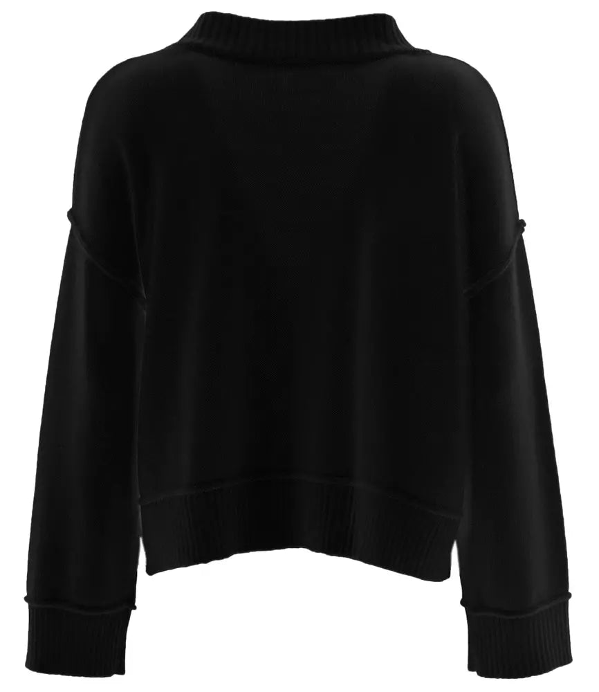 Imperfect Elegant Crew Neck Wool Blend Sweater