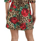 Dolce & Gabbana Colorful Leopard & Floral Print A-Line Dress